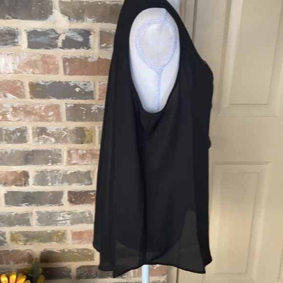 NWOT Cato Rich Black Lined Sheer Top Size Large - Picture 3 of 9